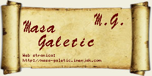 Maša Galetić vizit kartica